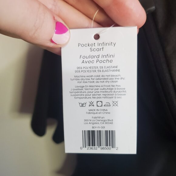 NEW BEYOND YOGA Zipper Pocket Infinity Scarf Soft Stretch Lightweight Black - Picture 7 of 9